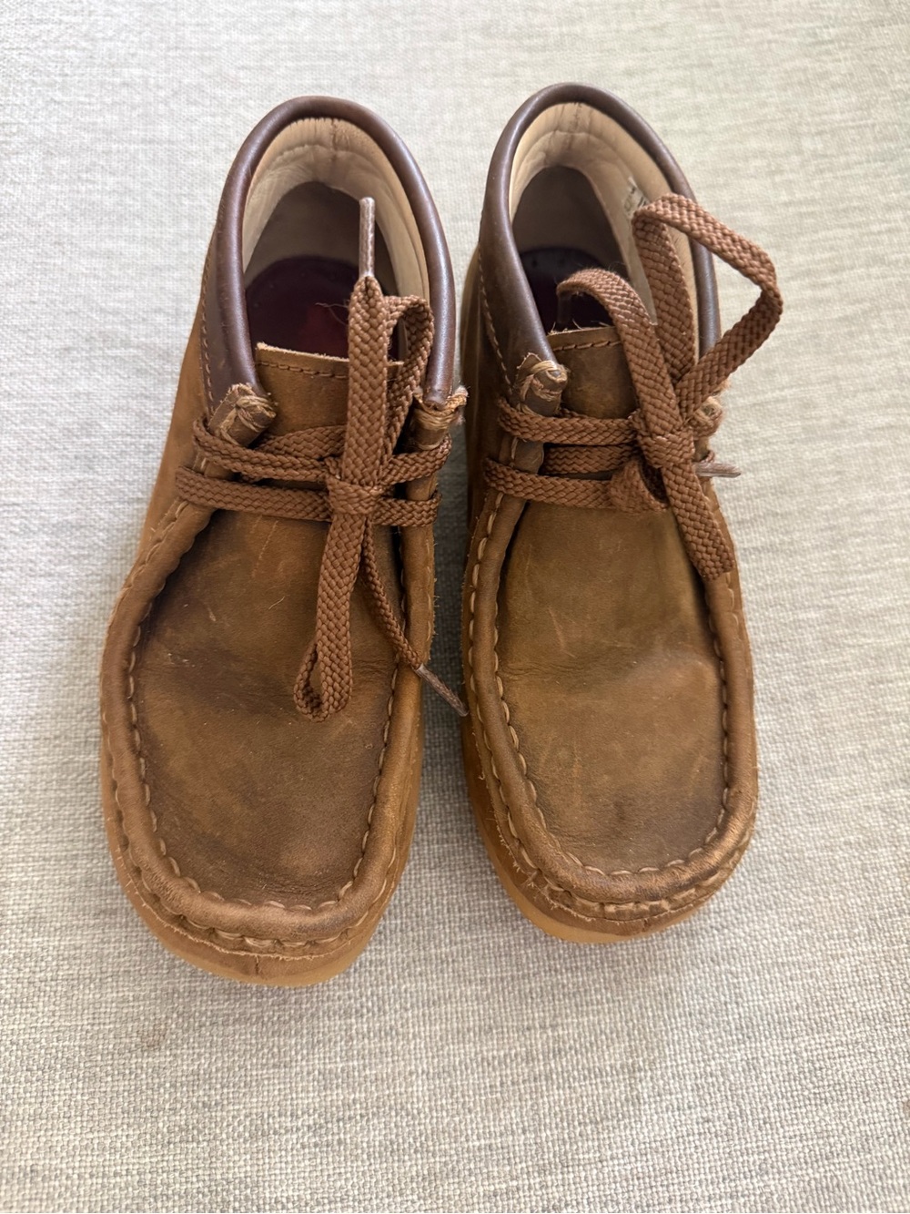 Clarks Boys Brown Leather Lace-Up Casual Shoes